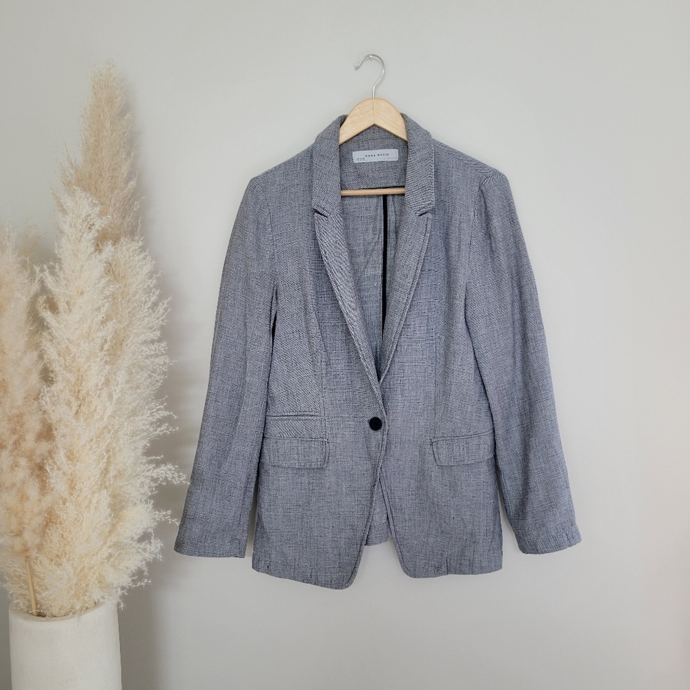 ZARA Basics Lightweight Blazer Jacket Grey XL fits sz L best